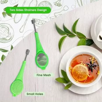 1 шт. ситечко для заваривания чая, ситечко для листового чая, подставка для чашек или кружек, сетка из нержавеющей стали для заваривания, фильтр для заваривания 1PCs зелёный