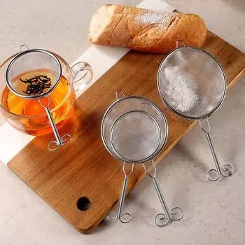 1 шт., сито из нержавеющей стали с мелкой сеткой для муки, чайный сито, пищевой дуршлаг, сито для муки, фильтр для порошка матча, кухонные принадлежности M