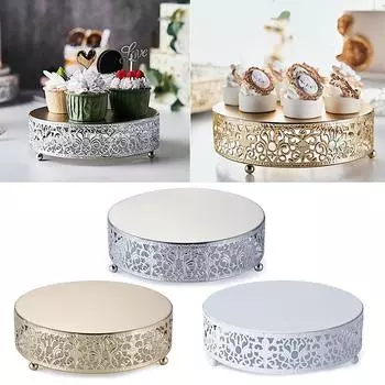 1 шт., скандинавская железная круглая подставка для торта, тарелка для демонстрации конфет, свадебный поднос для десерта, праздничная вечеринка, форма для кексов 25cm золотой