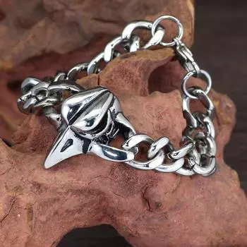 1 шт. скандинавский браслет викингов с черепом вороны, лучший мужской ювелирный браслет в подарок серебряный