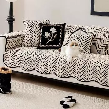 1 шт., скандинавский мягкий плюшевый чехол для дивана для гостиной, противоскользящий волнистый край, коврик для дивана, пылезащитное полотенце, защитный чехол для мебели 70x70 A