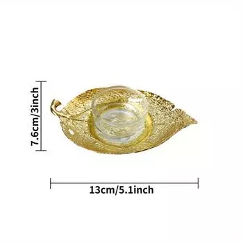 1 шт., скандинавский натуральный подсвечник в форме листа, чайный воск, маленький круглый прозрачный контейнер, настольный декоративный подсвечник