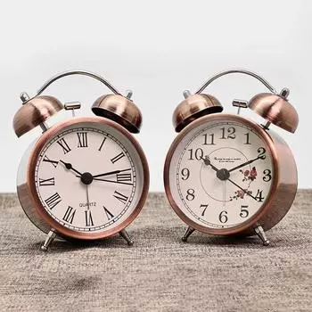 1 шт. скандинавский ретро металлический будильник, креативное украшение настольные часы минималистичные студенческие спальни светящиеся часы