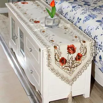 1 шт. скатерть-бегун для вечеринки, цветочные украшения стола, свадьба, полиэстер B