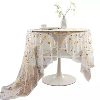 1 шт. скатерть для украшения дома, прямоугольная скатерть, цветная прозрачная кружевная вышивка