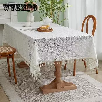 1 шт., скатерть, винтажная ажурная кружевная сетка в пасторальном стиле с прямоугольным цветочным узором 150*180CM