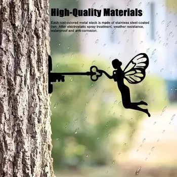 1 шт. Сказочное дерево эльфа, стальной силуэт, настенное искусство для украшения дома и сада - уникальная идея подарка на новоселье, настенный декор белый