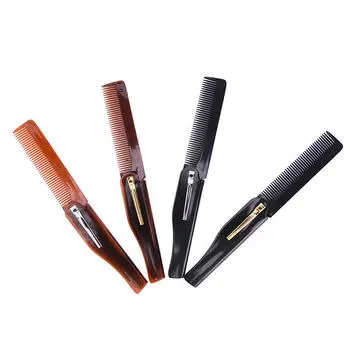 1 шт. Складная расческа для волос, карманный зажим, расческа для усов, бороды, инструмент для укладки волос