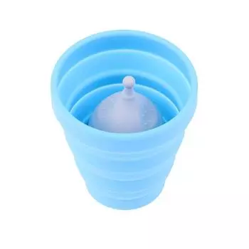 1 шт. складная силиконовая чашка складная стерилизующая чашка для менструальных чаш серый