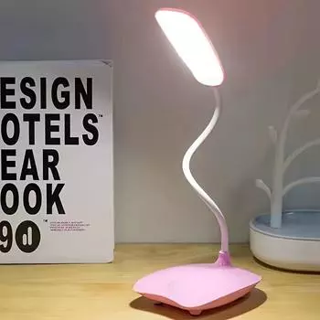 1 шт. Складная светодиодная настольная лампа с зарядкой через USB, сенсорным управлением, 3-уровневой регулировкой яркости, компактная и портативная, выбор цвета белый
