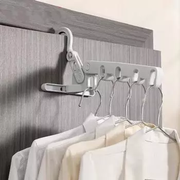 1 шт., складная вешалка для одежды с пятью отверстиями, портативная дорожная вешалка, сушилка, подвесная стойка, складная вешалка для одежды серый