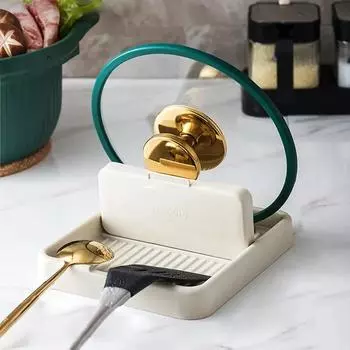 1 шт. складной держатель крышки кастрюли и подставка для ложки для плиты и столешницы, термостойкая подставка для кухонных принадлежностей для ложек