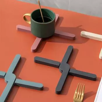 1 шт. Складной силиконовый термостойкий коврик для стола, нескользящий коврик, многоцелевой держатель для кастрюль, подставка под тарелку, кухонный стол L красный