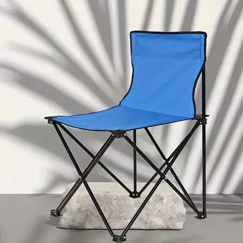 1 шт., складной стул для улицы, тканевая спинка, встроенный пляжный стул для кемпинга и рыбалки, портативный стул для рыбалки, складной стул для студентов-искусствоведов, эскизов синий