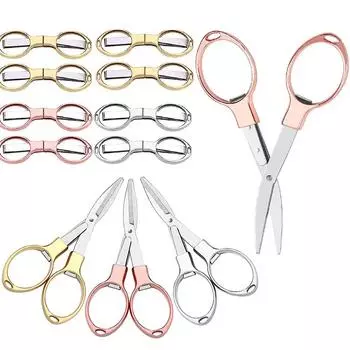 1 шт. складные мини-ножницы из нержавеющей стали, портативные ножницы-брелок, безопасные телескопические ножницы для путешествий, поделок своими руками серебряный