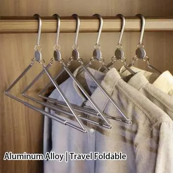 1 шт. Складные вешалки из алюминиевого сплава, собранная стойка для сушки одежды для путешествий на открытом воздухе, портативные волшебные стеллажи для хранения вещей для кемпинга в отеле 1PCS серебряный