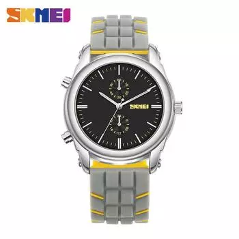 1 шт./SKMEI мужские кварцевые часы, повседневные модные цифровые часы, водонепроницаемые двусторонние часы для мужчин 7061 чёрный