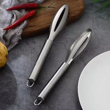1 шт. Скребок для чистки рыбы из нержавеющей стали, бытовой ручной скребок, нож для чистки чешуи, артефакт, многофункциональный кухонный инструмент для разделки рыбы 1PCS
