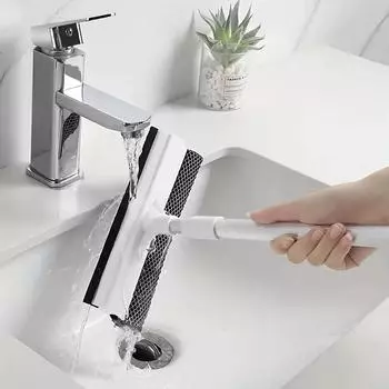 1 шт. скребок для мытья окон 2 в 1 выдвижная щетка для мытья окон скребок для мытья стеклянных дверей автомобиля душевой кабины белый