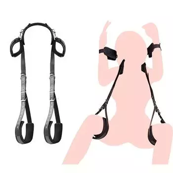 1 шт., слинг для бедра для секса БДСМ, комплект кожаных удерживающих устройств для кровати с регулируемыми манжетами на запястьях, удерживающие ремни для ног, комплект веревок для связывания, наручники SM унисекс 1pc