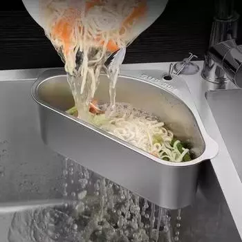 1 шт., сливная корзина, треугольный фильтр для мойки, дуршлаг для кухонной мойки из нержавеющей стали, корзина для сушки овощей в мойке белый