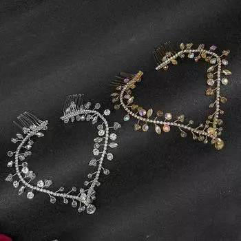 1 шт. Случайная доставка Новое украшение на голову с передней цепочкой Свадебные аксессуары для волос Стразы Кристалл Ручная работа Цепочка для волос на лбу