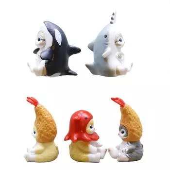 1 шт. случайные фигурки Mofusand акулы кошки игрушки милые мультяшные животные украшения для автомобилей украшения для рабочего стола украшения для торта детские подарки 1Pc