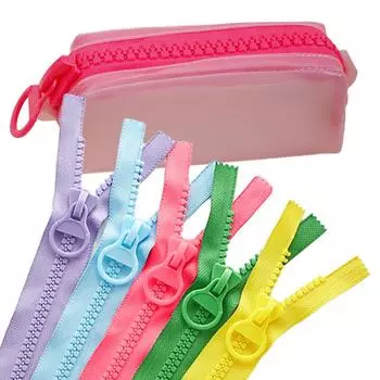 1 шт. Сменная смоляная сумка с карманом на молнии 25 см, многоцветная сумка для ручек 10#, короткая сумка с молнией, пластиковая сумка для канцелярских принадлежностей 25cm*1pc