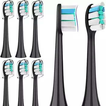1 шт. сменные насадки для электрической зубной щетки Philips HX6064 HX6930 HX6730 Sonic с вакуумными мягкими щетинками DuPont чёрный