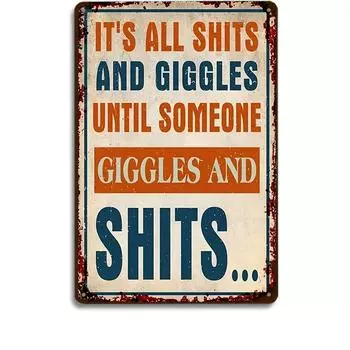 1 шт. Смешные знаки для ванной и металлическая жестяная табличка со смешками, настенный декор, бар «Мужская пещера» для дома, кухни, гаража, декор мужской ванной комнаты чёрный