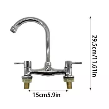1 шт., смеситель для установки на палубу с 2 отверстиями, двойной рычаг, хромированный смеситель для горячей и холодной воды
