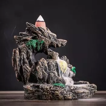 1 шт. Смола Благоприятный Дракон Плеватель Курильница Водопад Противоток Подставка Для Благовоний Домашнее Украшение (Без благовоний)