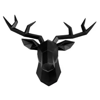 1 шт. смола голова оленя Хэллоуин современное настенное искусство элегантные детализированные рога декор для комнаты олень настенное искусство офис чёрный