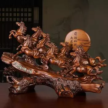 1 шт. смола конь украшения фен-шуй ремесла гостиная украшение дома открытие новоселье подарок китайский стиль статуя скульптура