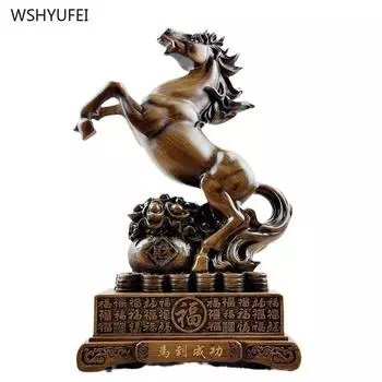 1 шт. Смола прибывает в успешное размещение Имитация лошади в форме украшения для гостиной Скульптура Ремесла Ежедневное вручение подарков