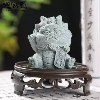 1 шт. смола украшение для автомобиля лев имитация резьбы по камню китайский стиль скульптура ремесла гостиная книжный шкаф офис украшение дома