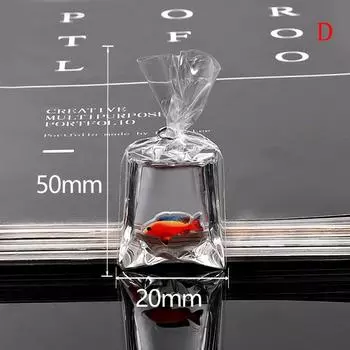 1 шт., смоляная золотая рыбка, подвеска в виде маленькой рыбки в мешке с водой, подвеска для брелка «сделай сам» D