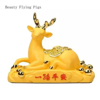 1 шт. смоляное украшение в виде оленя, безопасное путешествие, китайское классическое биомиметическое животное, номерной знак автомобиля, маленькое украшение, креативный подарок