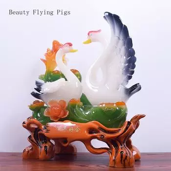 1 шт., смоляные украшения в виде лебедя для дома, гостиной, книжной полки, декоративного творчества, подарков, украшения стола