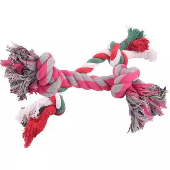 1 шт., собака, щенок, двойной узел, жевательная веревка, игрушки, прочная плетеная костная веревка, молярная игрушка, принадлежности для чистки зубов, разные цвета S 17CM