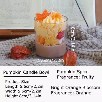 1 шт. Соевый воск Праздник урожая Ароматерапевтическая свеча Хэллоуин Свечи в кокосовой чаше День благодарения Свеча в форме тыквы Свадьба