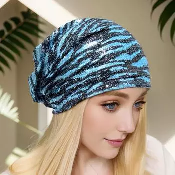 1 шт., сохраняющий тепло вязаный головной убор с пайетками, элегантная шапка-бини, однотонная ветрозащитная шапка-пуловер, мягкая дышащая шапка