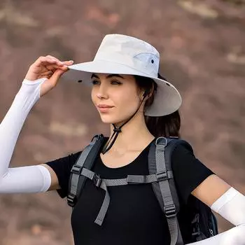 1 шт., солнцезащитная шляпа с большими полями, солнцезащитный козырек, шляпа с отверстием из хвоща, солнцезащитный крем для путешествий на открытом воздухе, рыбалка бежевый