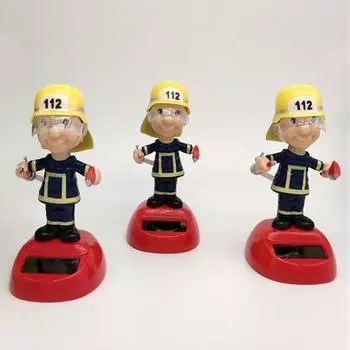 1 шт., солнечная батарея, пожарный солдат, трясущаяся кукла, украшение для автомобиля, мультяшная танцующая анимированная кукла, украшение для приборной панели, автомобильные аксессуары