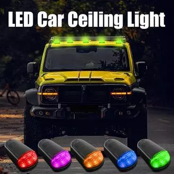 1 шт. Солнечные фонари кабины, габаритные огни кабины, мышь для крыши для модификации грузовика, фонари на крыше Su R8E6 1pcs Colorful black shell-One size