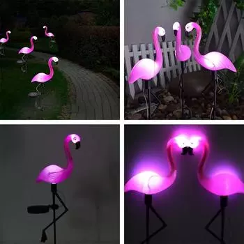 1 шт. Солнечный садовый светильник Flamingo, водонепроницаемый светодиодный наземный светильник для газона, уличный декоративный ландшафтный светильник