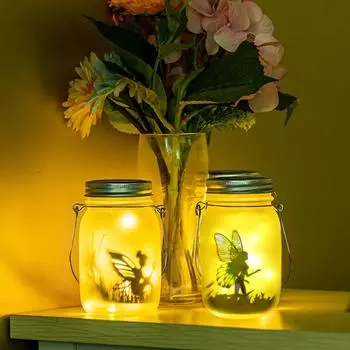1 шт. Солнечный светильник Mason Jar, водонепроницаемый светильник Fairy Firefly Jar Lids для праздничной вечеринки, Рождества, патио, газона, сада, декора, освещения 1pack