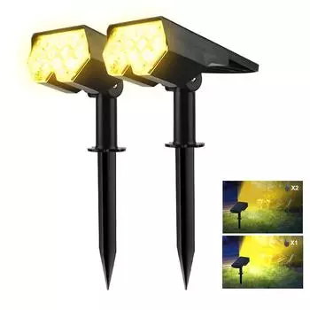 1 шт., солнечный точечный светильник, 20 светодиодов, уличный сад, солнечные пейзажные прожекторы, IP65, водонепроницаемый, 2 режима, настенный светильник, дверь, задний двор, гараж