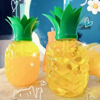 1 шт., соломенные стаканчики, тропические фруктовые стаканчики, пляжная вечеринка, пластиковые фруктовые стаканчики, вечеринка по случаю дня рождения, соломенные стаканчики в форме фруктов, летние разноцветные 500ml