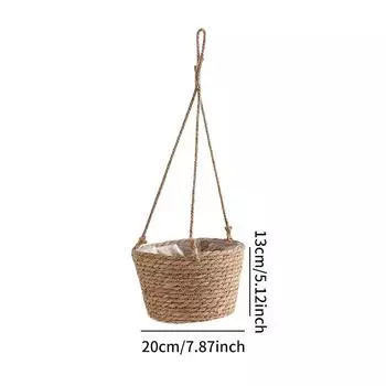 1 шт. соломенный ротанговый зеленый редис хризантема цветочный горшок подвесной настенный горшок соломенная плетеная декоративная корзина